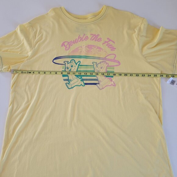 Chip And Dale Double The Fun Disney Parks Yellow Adult Tshirt XL NWT - Picture 7 of 9